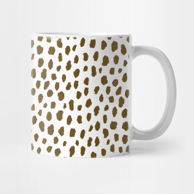 Brown Dalmatian Spots Pattern (brown/white) by designminds1